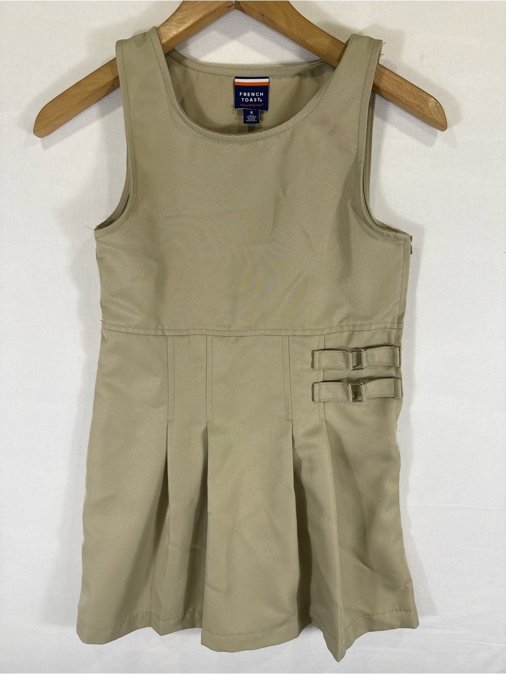 French Toast Khaki School Jumper with Side Buckles